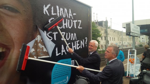 Umweltminister Remmel und Wirtschaftsminister Duin stellen die Plakatkampagne „Klimaschutz ist…“ der KlimaExpo.NRW vor