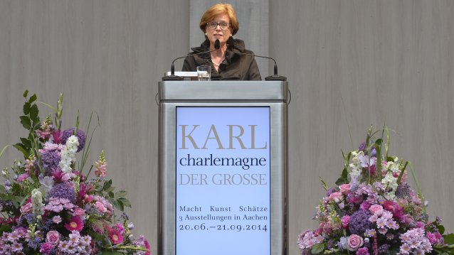 Ministerin Schäfer eröffnet Ausstellungs-Trilogie zum Karlsjahr 2014 in Aachen, 19.06.2014