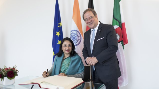 Ministerpräsident Laschet empfängt die Botschafterin der Republik Indien