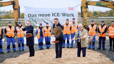 Ministerpräsident Hendrik Wüst bei Spatenstich für neues ICE-Werk in Dortmund