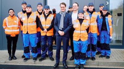 Ministerpräsident Hendrik Wüst bei Spatenstich für neues ICE-Werk in Dortmund