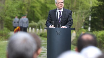 Bundespräsident Joachim Gauck bei seiner Rede anlässlich des 70. Jahrestage des Kriegsende