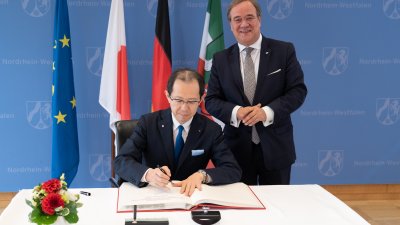 Ministerpräsident Armin Laschet empfängt den Gouverneur der japanischen Präfektur Fukushima