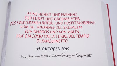 Ministerpräsident Laschet empfängt Fra‘ Giacomo Dalla Torre del Tempio di Sanguinetto, Staatsoberhaupt des Souveränen Malteserordens