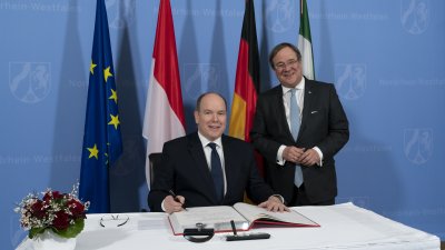 Ministerpräsident Armin Laschet empfängt Fürst Albert II. von Monaco