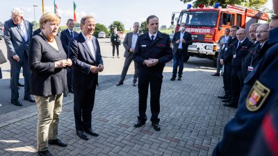 Bundeskanzlerin Angela Merkel und Ministerpräsident Armin Laschet im Märkischen Kreis und in Hagen