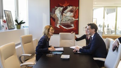 Ministerpräsident Hendrik Wüst trifft die Präsidentin des Europäischen Parlaments Roberta Metsola