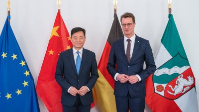 Ministerpräsident Wüst empfängt den Botschafter der Volksrepublik China Ken Wu