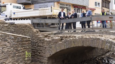 Ministerpräsident Hendrik Wüst besucht gemeinsam mit Bundeskanzler Olaf Scholz und Bundesinnenministerin Nancy Faeser Bad Münstereifel