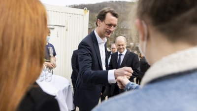 Ministerpräsident Hendrik Wüst besucht gemeinsam mit Bundeskanzler Olaf Scholz und Bundesinnenministerin Nancy Faeser Bad Münstereifel