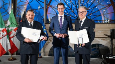 Polizeihauptkommissare Joachim Hoen aus Hamm und Mario Reck aus Welver