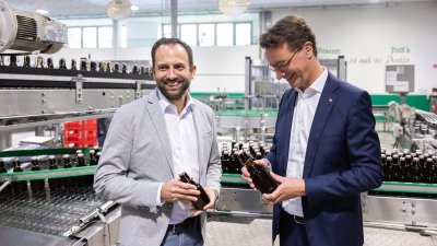 Ministerpräsident Hendrik Wüst besucht die Pott’s Brauerei in Oelde