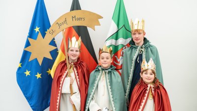 Ministerpräsident Hendrik Wüst empfängt Sternsinger zum traditionellen Dreikönigssingen