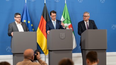 Pressekonferenz mit Spitzvertretern der nordrhein-westfälischen Industrie