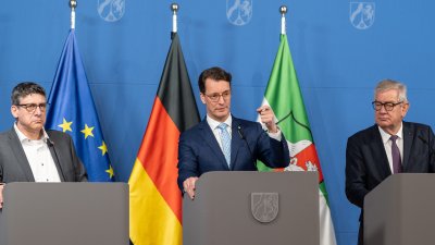 Pressekonferenz mit Spitzvertretern der nordrhein-westfälischen Industrie