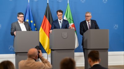 Pressekonferenz mit Spitzvertretern der nordrhein-westfälischen Industrie