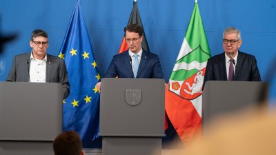 Pressekonferenz mit Spitzvertretern der nordrhein-westfälischen Industrie