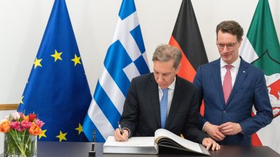 Ministerpräsident Hendrik Wüst empfängt den Botschafter Griechenlands