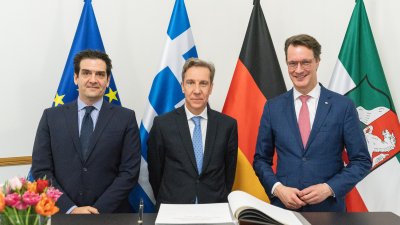 Ministerpräsident Hendrik Wüst empfängt den Botschafter Griechenlands