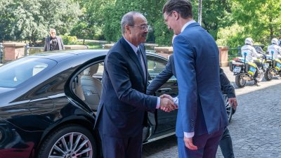Ministerpräsident Wüst empfängt den Premierminister der Republik Usbekistan Abdulla Aripov