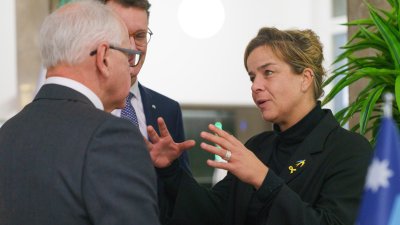 Ministerpräsident Wüst empfängt den Gouverneur von Minnesota Tim Walz