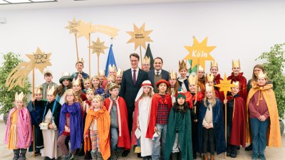 Ministerpräsident Hendrik Wüst empfängt Sternsinger