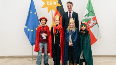 Ministerpräsident Hendrik Wüst empfängt Sternsinger