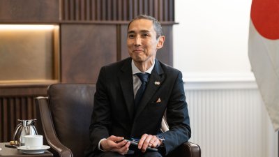 Ministerpräsident Hendrik Wüst empfängt Gouverneur der japanischen Präfektur Fukushima Masao Uchibori