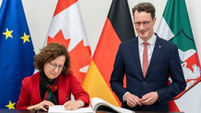 Ministerpräsident Wüst empfängt die Botschafterin von Kanada in Deutschland zum Antrittsbesuch