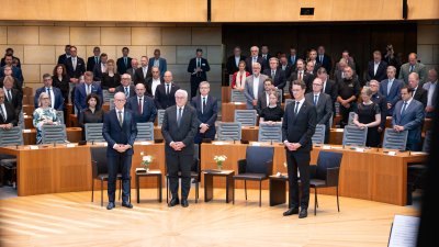 Fünf Jahre nach der Hochwasserkatastrophe: Gemeinsames Gedenken von Landtag und Landesregierung im Beisein von Bundespräsident Steinmeier 