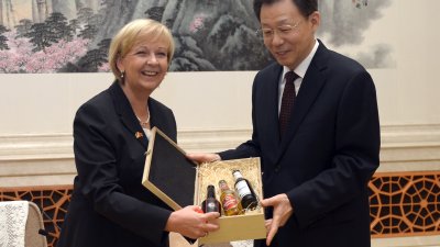 Ministerpräsidentin Hannelore Kraft trifft den Gouverneuer der Proviz Jiangsu, LI Xueyong in Nanjing