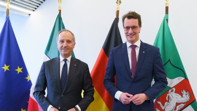 Ministerpräsident Hendrik Wüst trifft den italienischen  Botschafter Armando Varricchio