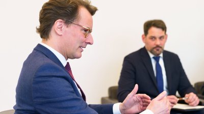 Ministerpräsident Hendrik Wüst trifft den italienischen Botschafter  Armando Varricchio