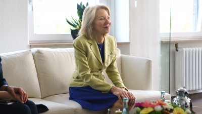 Ministerpräsident Hendrik Wüst empfängt die neue Botschafterin der USA Amy Gutmann