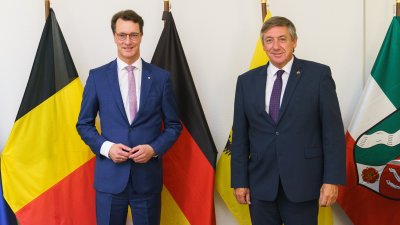 Ministerpräsident Hendrik Wüst empfängt den flämischen Ministerpräsidenten Jan Jambon