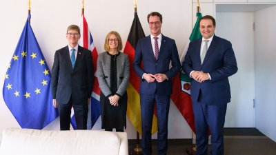 Ministerpräsident Wüst empfängt die Botschafterin des Vereinigten Königreichs Jill Gallard