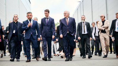 Ministerpräsident Hendrik Wüst und Bundespräsident Frank-Walter Steinmeier besuchen Siemens Energy in Mülheim an der Ruhr