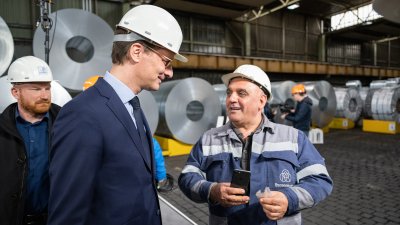 Bundespräsident Steinmeier und Ministerpräsident Wüst besuchen thyssenkrupp und Air Liquide