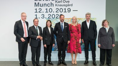 Ministerpräsident Armin Laschet begrüßt Kronprinzenpaar aus Norwegen zu Munch-Eröffnung im K20