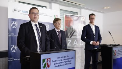 Ministerpräsident Hendrik Wüst dankt Staatsanwältinnen und Staatsanwälten für die innovative Arbeit im Bereich der Bekämpfung von Cyberkriminalität