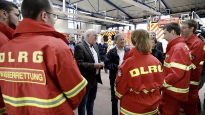 Bundespräsident Frank-Walter Steinmeier und Ministerpräsident Armin Laschet besuchen Erftstadt im Rhein-Erft-Kreis