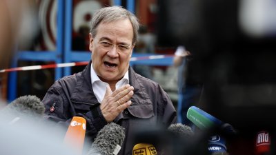 Bundespräsident Frank-Walter Steinmeier und Ministerpräsident Armin Laschet besuchen Erftstadt im Rhein-Erft-Kreis