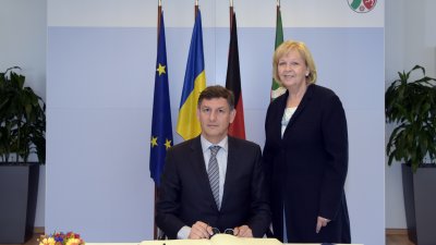 Ministerpräsidentin Hannelore Kraft empfängt Rumäniens Vize-Premier und Wirtschaftsminister Costin Borc