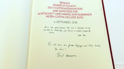 Ministerpräsidentin Hannelore Kraft empfängt Rumäniens Vize-Premier und Wirtschaftsminister Costin Borc
