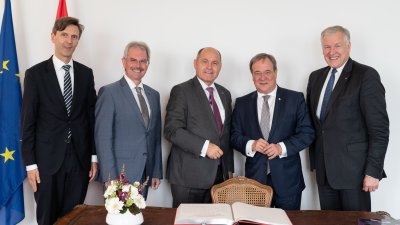 Ministerpräsident Armin Laschet empfängt Österreichs Nationalratspräsidenten, Wolfgang Sobotka
