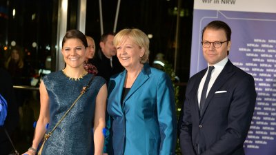 Ministerpräsidentin Hannelore Kraft empfängt das schwedische Kronprinzessinnenpaar und Außenhandelsministerin Dr. Ewa Björling in der Staatskanzlei