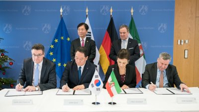 Ministerpräsident Armin Laschet empfängt den Minister für Handel, Industrie und Energie der Republik Korea, Yun-mo Sung