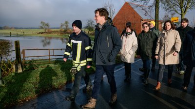 Ministerpräsident besucht gemeinsam mit Minister Krischer von Hochwasser bedrohte Gebiete 