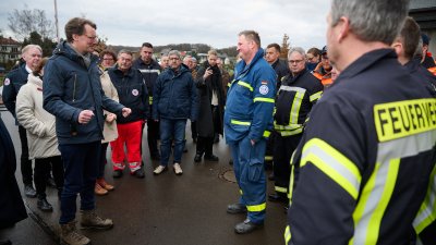 Ministerpräsident besucht gemeinsam mit Minister Krischer von Hochwasser bedrohte Gebiete 