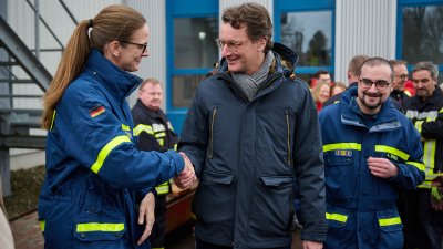 Ministerpräsident besucht gemeinsam mit Minister Krischer von Hochwasser bedrohte Gebiete 